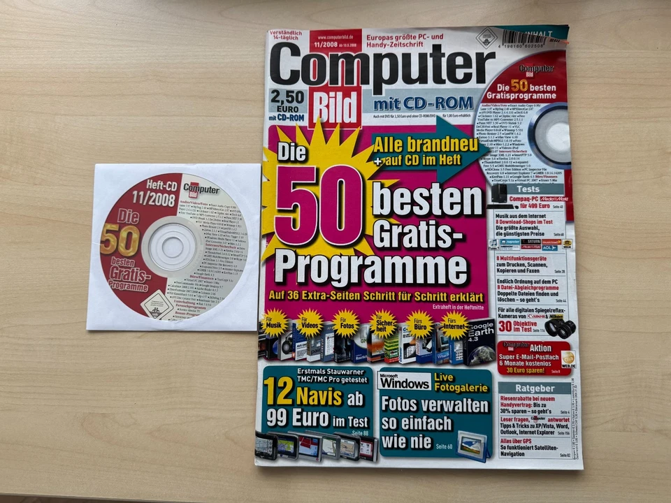 Computer Bild 11/2008 "Die besten 50 Gratis-Programme" inklusive Daten-CD-ROM - Bild 1 von 1