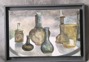 Huile sur toile Mireille Besson (1931- ) "Neuf objets romain"  Nature Morte 2004 - Imagen 1 de 23