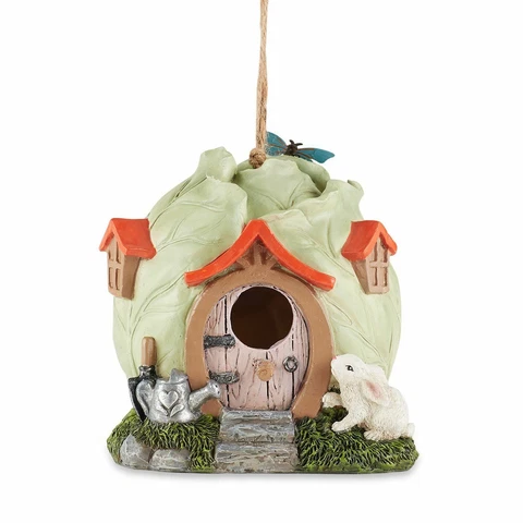 Birdhouse Cabbage Head Whimsical Cottage Polyresin Home Yard Garden Decor Cover
