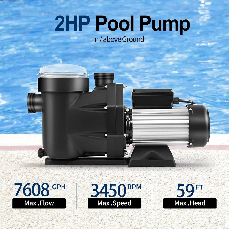 Hayward 2.0HP 2-Speed Swimming Pool Pump w/Motor Strainer Basket In/Above Ground - Image 1 of 4