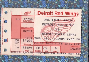 Steve Yzerman G#50-2A 12-4-1984 Ticket Stub Leafs Wings John Ogrodnick Hat trick - Picture 1 of 6