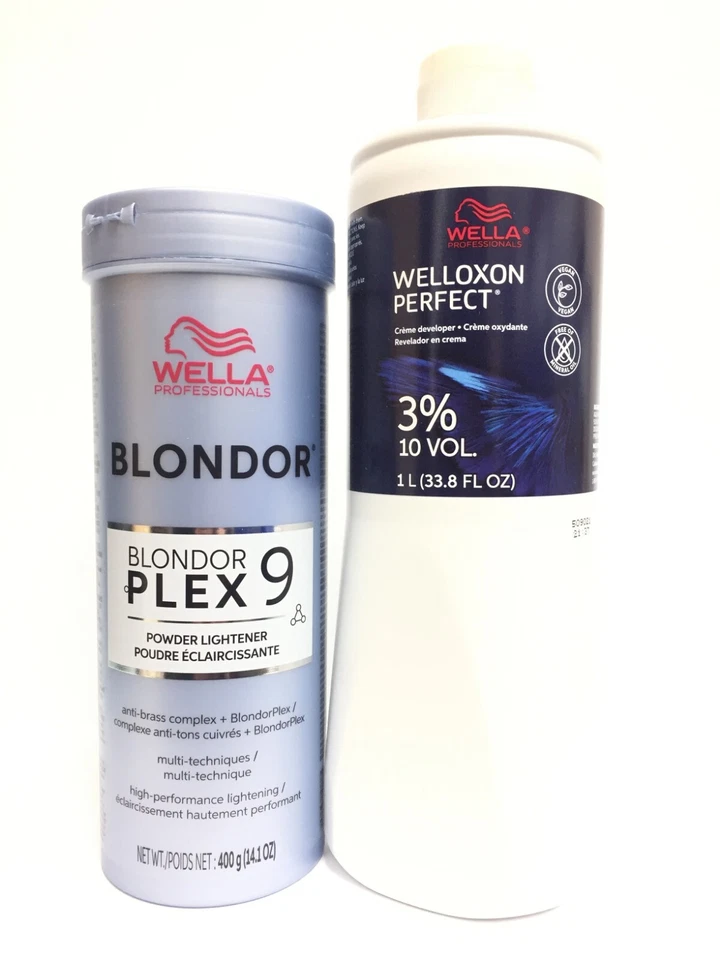 (Paquete de 2) Wella Blondor Plex9 Lightener & Wella Dev 3% 10 Vol Duo, 14.1, 33.8 OZ Foto 1 de 1
