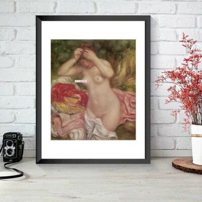 Pierre-August Renoir, bañista arreglando su cabello, impresión artística desnuda impresionista Foto 1 de 2