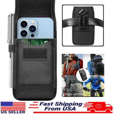 For iPhone 16 15 14 13 12 11 Pro Max X Case Nylon Belt Clip Holster Phone Pouch - Image 1 of 4