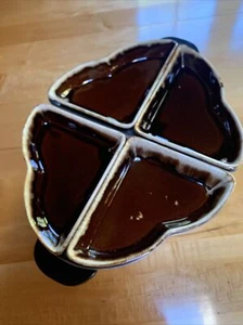Rare -Karloff Original - Alum Lazy Susan Drip Edge Brown Serving Bowl & 4 Trays - Picture 1 of 11