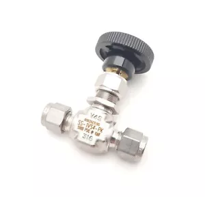 Swagelok SS-1VS4-PK Integral Bonnet Needle Valve 5000PSI 0.37Cv 1/4" OD - Picture 1 of 3
