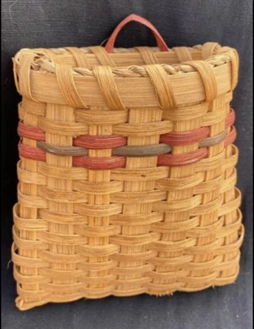 Small Vintage Hand Woven Basket, Ready to Hang Cover