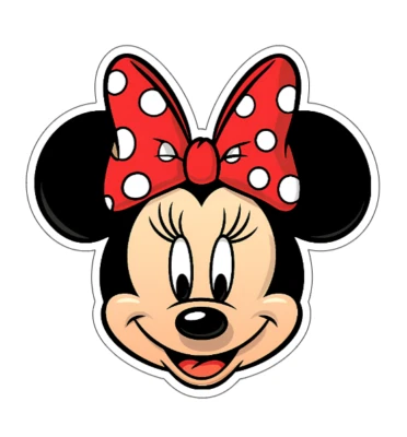 MINI LOGO 7x7cm 3pcs Minnie Mouse Vinyl Stickers Laptop Mobile Phone Books Waterproof