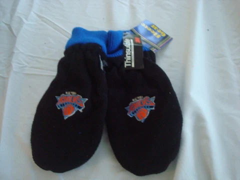 NEW YORK KNICKS   Mens Thinsulate Winter Ski Gloves Size L/XL Black Red MITTENS Cover