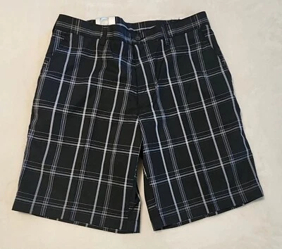 NUEVO CON ETIQUETAS CHAMPIONS TOUR PANTALONES CORTOS PARA HOMBRE TALLA 34 Negro Cuadros Rendimiento Absorbente Foto 1 de 3