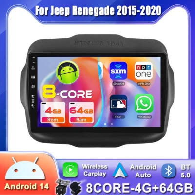 8-Kern For Jeep Renegade 2015-2020 Autoradio Android 14 GPS Navi Stereo 4G+64GB - Bild 1 von 4