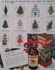  Hunter Whiskey Print Ad Original Rare Vtg 1950 Horse Jump Christmas Trees KY
