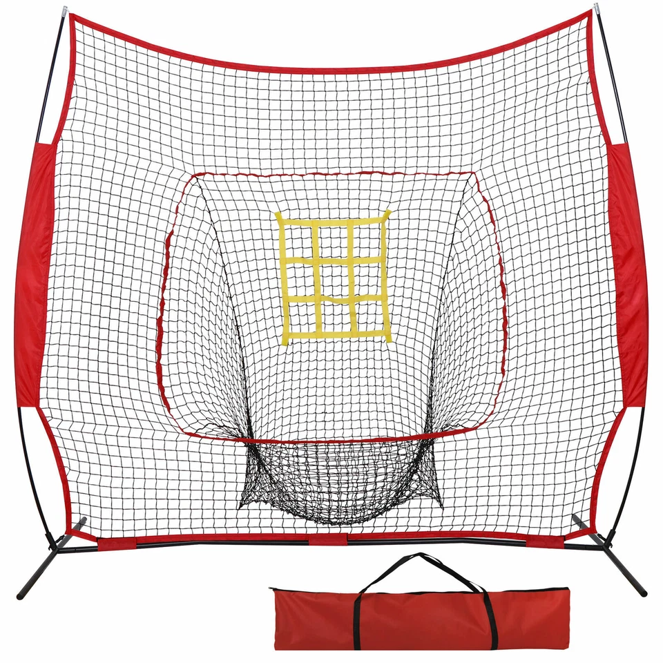 SEGAWE 7ft Baseball Softball Practice Net Strike Zone for Pitching Hitting Batting