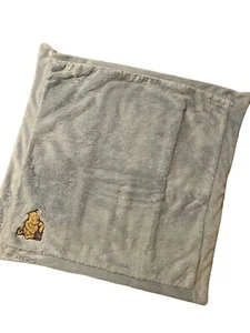 Classic Pooh Blue Plush Baby Blanket Classic Winnie the Pooh 27x27 - Picture 1 of 8