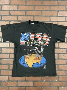 Vintage Kiss T-Shirt “Alive World Tour 96” Faded Black Anvil Large 1996 - Picture 1 of 8