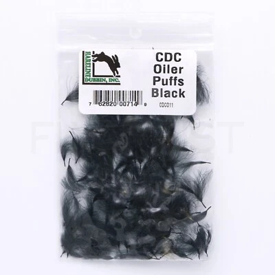 HARELINE DUBBIN, INC. CDC OILER PUFFS - Fly Tying Cul de Canard Feathers by Hareline: BLACK