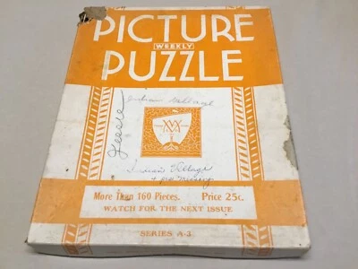 Rompecabezas semanal con imagen vintage Indian Village 4 piezas faltan serie A-3 Foto 1 de 4