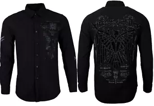 Xtreme Couture by Affliction Men's Button Down Shirt CONNECT Black Biker - Picture 1 of 12
