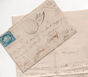 Noblesse.lettre Autograph to The Marquise Saint Exupery, Castle D'Arasse 1873 - Picture 1 of 6