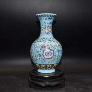 Qing Dynasty Enamel Pattern Appreciation Vase China Jingdezhen Porcelain - Picture 1 of 8