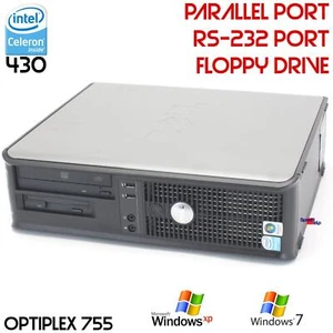 PC Computer Dell OptiPlex 755 DT Intel RS-232 Parallel LPT FDD Windows XP 160GB - Picture 1 of 6