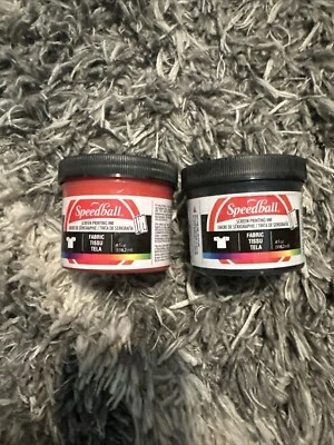 Tinta de serigrafía de tela Speedball 4 oz de negro y rojo Foto 1 de 3