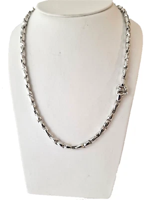 Baraka collana uomo in Oro bianco 18 kt 750 catena kardano GC20100  cm 60 - Immagine 1 di 4