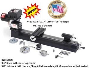 SHERLINE 4410A  3.5" X 17" LATHE (METRIC) + the "A" Package (INCH SEE PN 4400A) - Picture 1 of 1