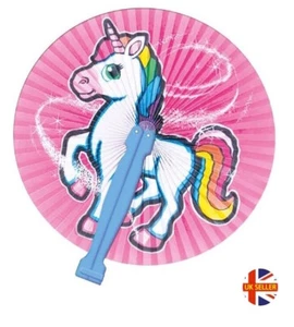 Magical Unicorn Folding Fan - Loot Party Bag Fillers Children Toy Game Prizes - Picture 1 of 3