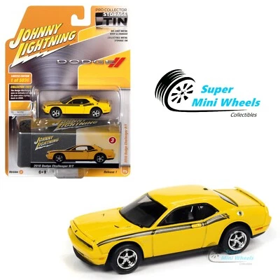 Johnny Lightning 2021 Collector Tin - 2010 Dodge Challenger Yellow - Image 1 of 4