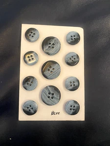 High Quality ITALIAN SUIT blazer BUTTON SET coat 24/32 4 H HORN EF Blue 11p - Picture 1 of 1