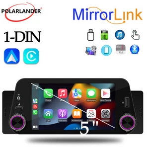 Single 1 Din 5" Car Radio with Carplay Mirror Bluetooth Touch Screen FM Player - Picture 1 of 13
