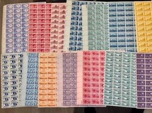 DIEZ HOJAS MIXTAS ~ EE. UU. COMO NUEVAS 1945-1958 La mayoría de las 3₵ hojas MNH F-XF - Propietario original - Imagen 1 de 5