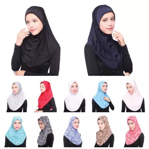 Women Hijab Instant Wrap Shawl Scarf Muslim Amira Turban Headscarf Stole Islamic - Picture 1 of 71