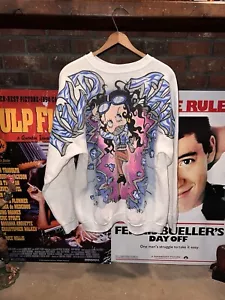 Vintage Betty Boop All Over Print Crewneck Sweatshirt Size Large 90s Vintage AOP - Bild 1 von 8