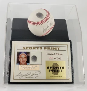 Gaylord Perry Signed Thumbprint Baseball In A Limited Edition Display W/ COA - Picture 1 of 2