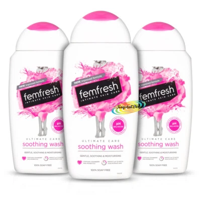 3x Femfresh Ultimate Care Beruhigende Intimwäsche 250ml Seifenfrei pH-Wert ausgewogen