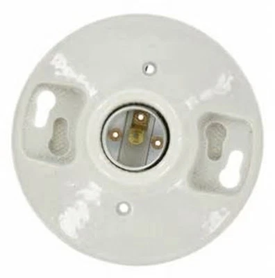 瓷制灯具陶瓷白色灯泡夹具单件无钥匙 LEVITON 9875 — 第 1/4 张图片