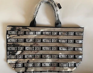 VICTORIA's SECRET Black & Silver Sequinned Weekend Tote (56 x 34 x 16cm) - Picture 1 of 6