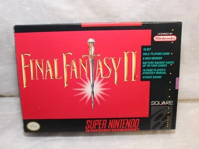 Final Fantasy II SNES Cartridge Manual Fold out map Original box - Image 1 of 4