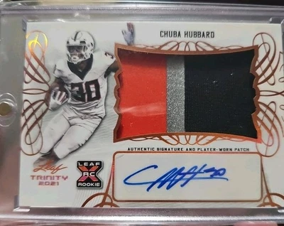 2021 Leaf Trinity - Patch Auto #PA-CH1 Chuba Hubbard (AU, MEM, RC) - Image 1 of 4