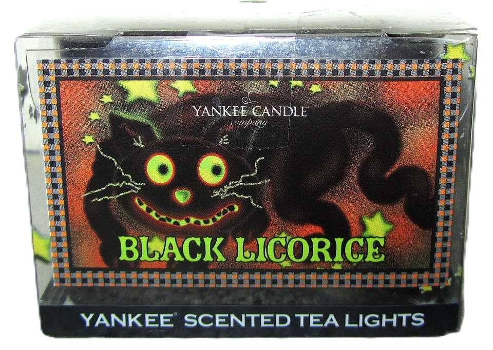 Yankee Candle Retirado Halloween "REGALIZ NEGRO" ~ Caja de 12 Luces de Té ~RARO ~NUEVO Foto 1 de 1