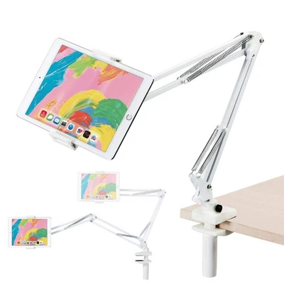 ELECOM Tablet Stand Telefono Smartphone Supporto Con Flessibile Braccio Bianco - Immagine 1 di 4