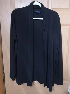 Lands End Womens Sz XL 18 Black Ponte Knit Shawl Collar Cardigan - Picture 1 of 7