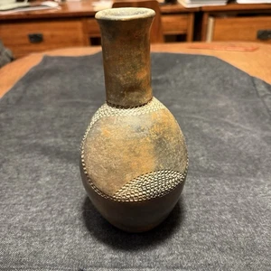 Early Bottle Native Tribal Vessel Pottery Clay Handmade Earthenware Incised - Picture 1 of 22