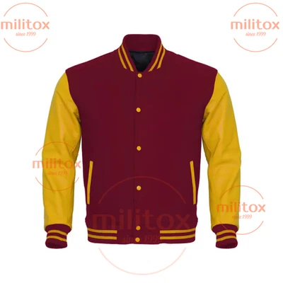 Varsity Jacket – Wool Body & Leather Sleeves | Premium Quality, Free Shipping, - Image 1 of 3
