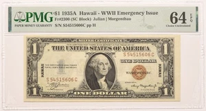 1935A $1 PMG 64 EPQ Hawaii WWII Emergency Issue FR-2300 - Picture 1 of 2