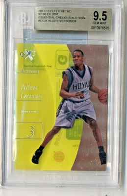 2012 FLEER SKYBOX 1997 E-X2001 ОСНОВНЫЕ УЧЕТНЫЕ ДАННЫЕ ALLEN IVERSON /34 BGS 9,5 - Изображение 1 из 2