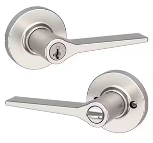 Kwikset Hollis Satin Nickel gleichschließend Eingangstürgriff mit SmartKey Sicherheit - Bild 1 von 5