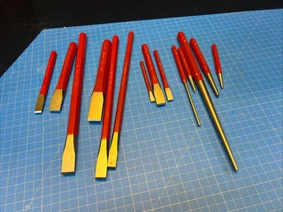 Craftsman EE. UU. Raro Rojo 14 piezas Largo Cincel Frío Punzón Juego 432815 12” Largo Foto 1 de 4
